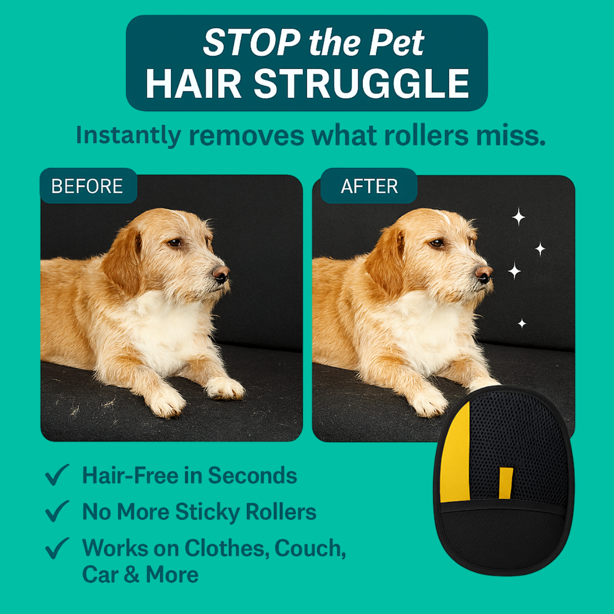 Uno® Fur-Free Pet Hair Removal Glove