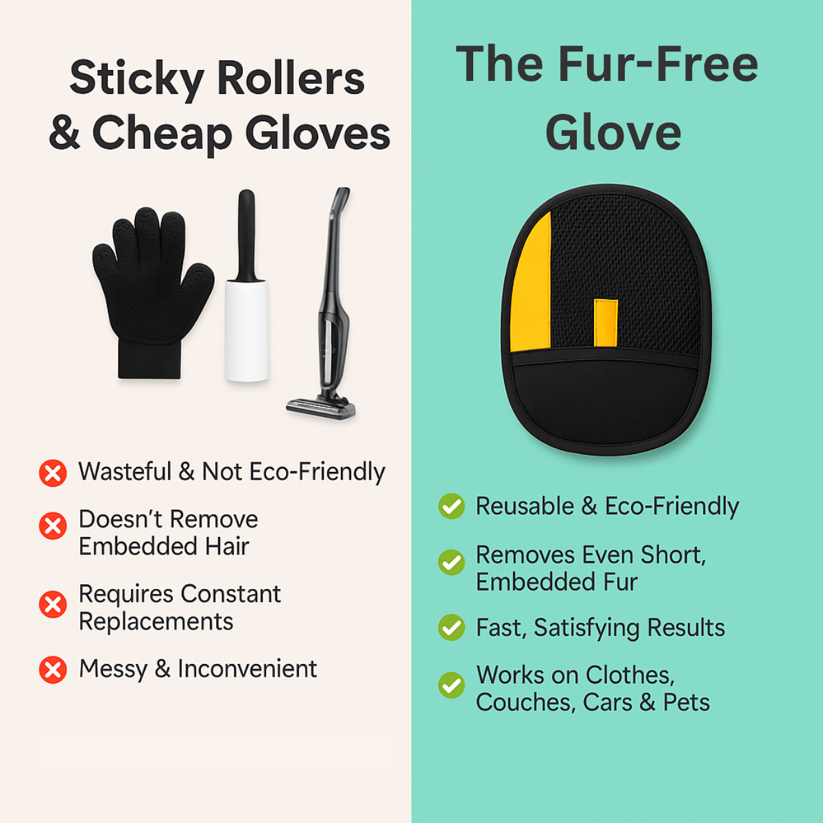 Uno® Fur-Free Pet Hair Removal Glove